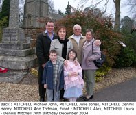 Back : MITCHELL Michael John, MITCHELL Julie Jones, MITCHELL Dennis Henry, MITCHELL Ann Todman, Front : MITCHELL Alex, MITCHELL Laura - Dennis Mitchell 70th Birthday December 2004