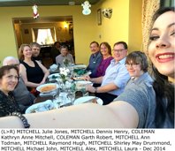 (L>R) MITCHELL Julie Jones, MITCHELL Dennis Henry, COLEMAN Kathryn Anne Mitchell, COLEMAN Garth Robert, MITCHELL Ann Todman, MITCHELL Raymond Hugh, MITCHELL Shirley May Drummond, MITCHELL Michael John, MITCHELL Alex, MITCHELL Laura - Dec 2014